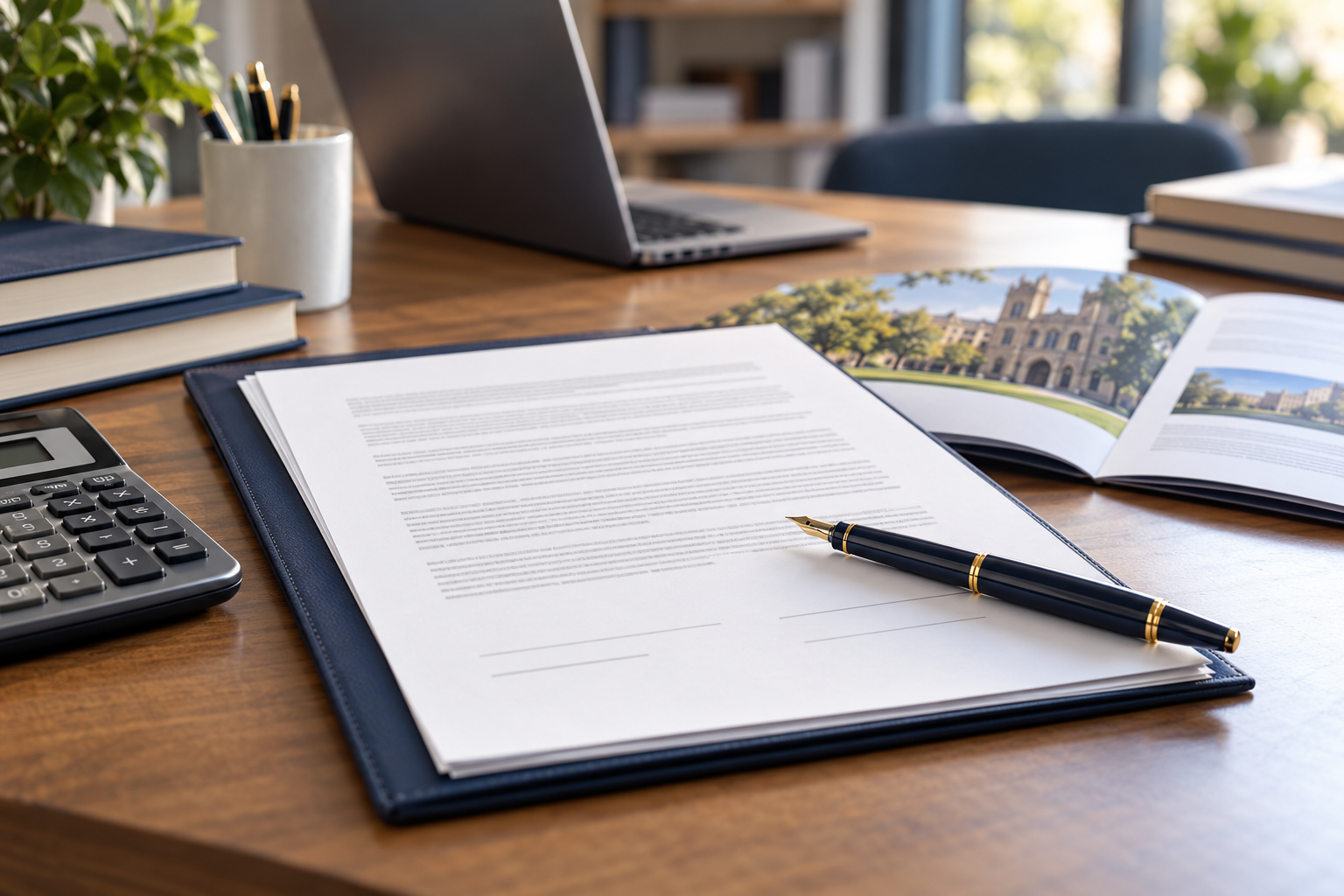 RMB 240,000 Education Consulting Dispute Raises Questions About Admissions Promises and Refund Terms 1 Illustrative image of an education consulting agreement, calculator, and university brochure