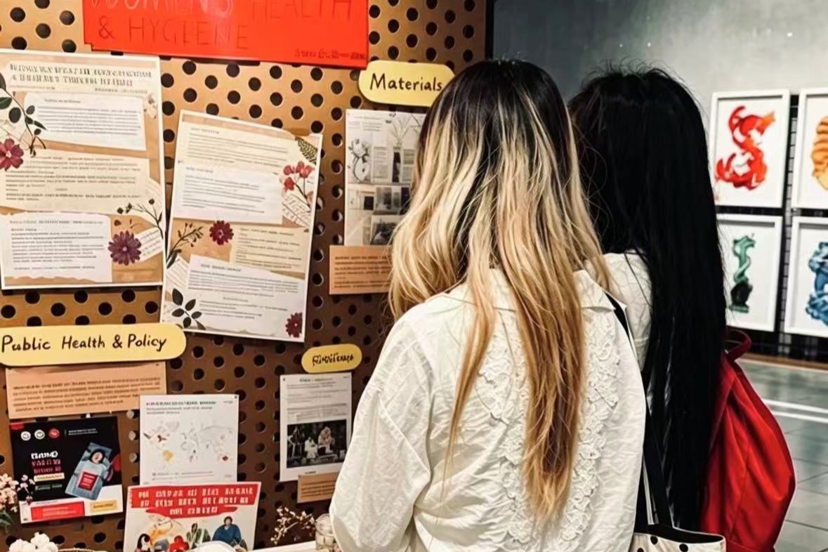 From 3000 BCE to Today: SCIE Student Momo Zha Uses an Exhibition to Trace the Evolution of Women's Health 1 Momo Zha's women's health and hygiene exhibition at SCIE